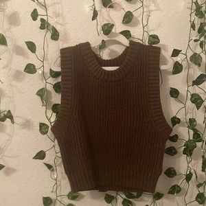 brown sweater vest